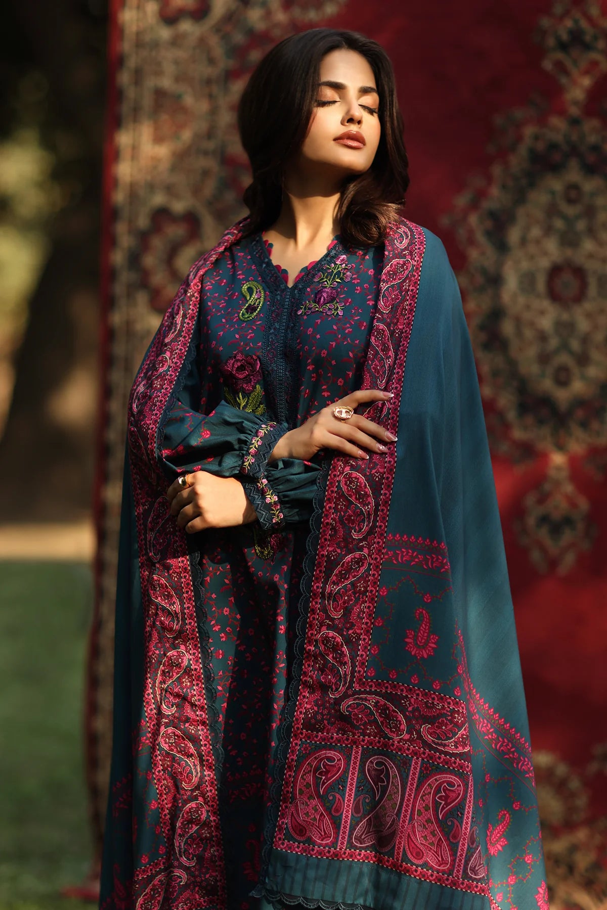 3-PC Unstitched Embroidered Linen Collection