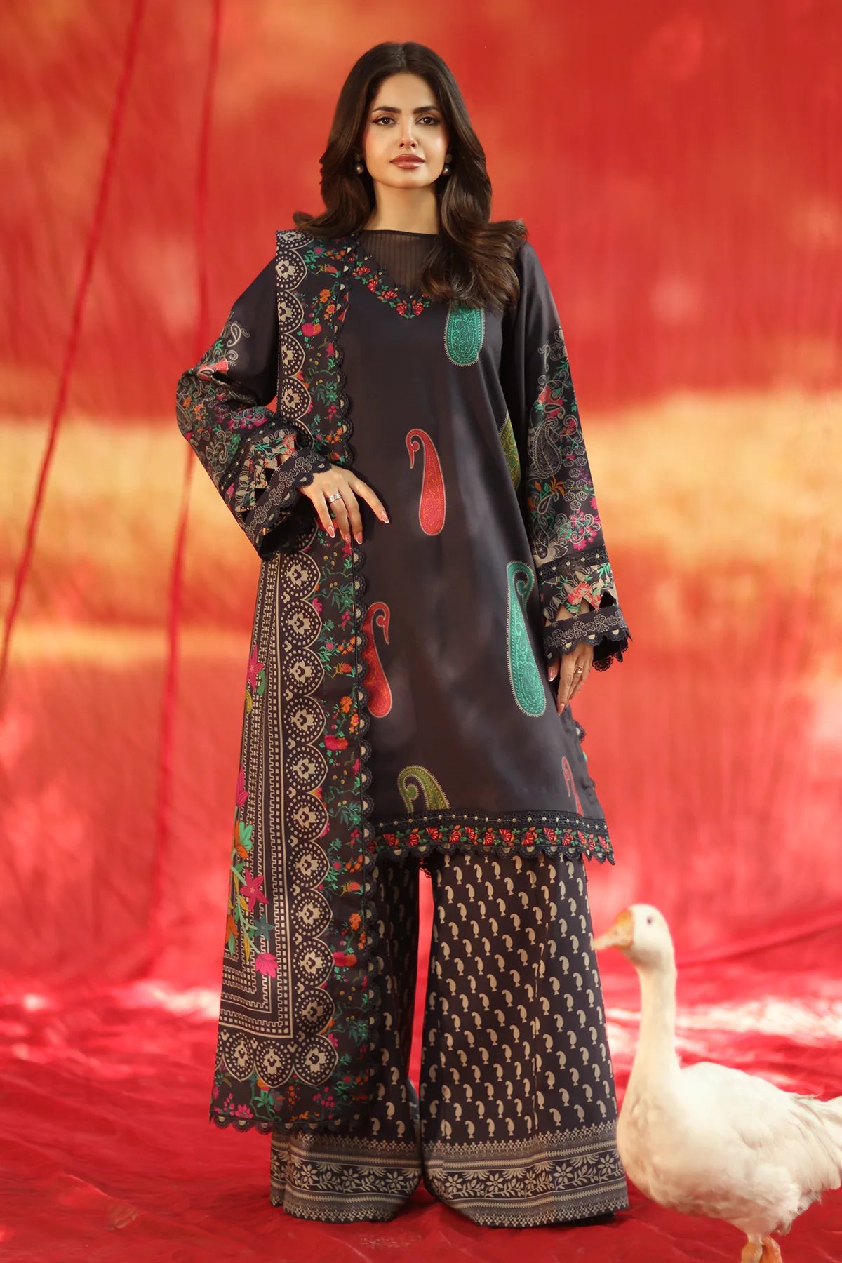 3-PC Unstitched Embroidered Linen Collection