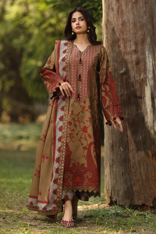 3-PC Unstitched Embroidered Linen Collection