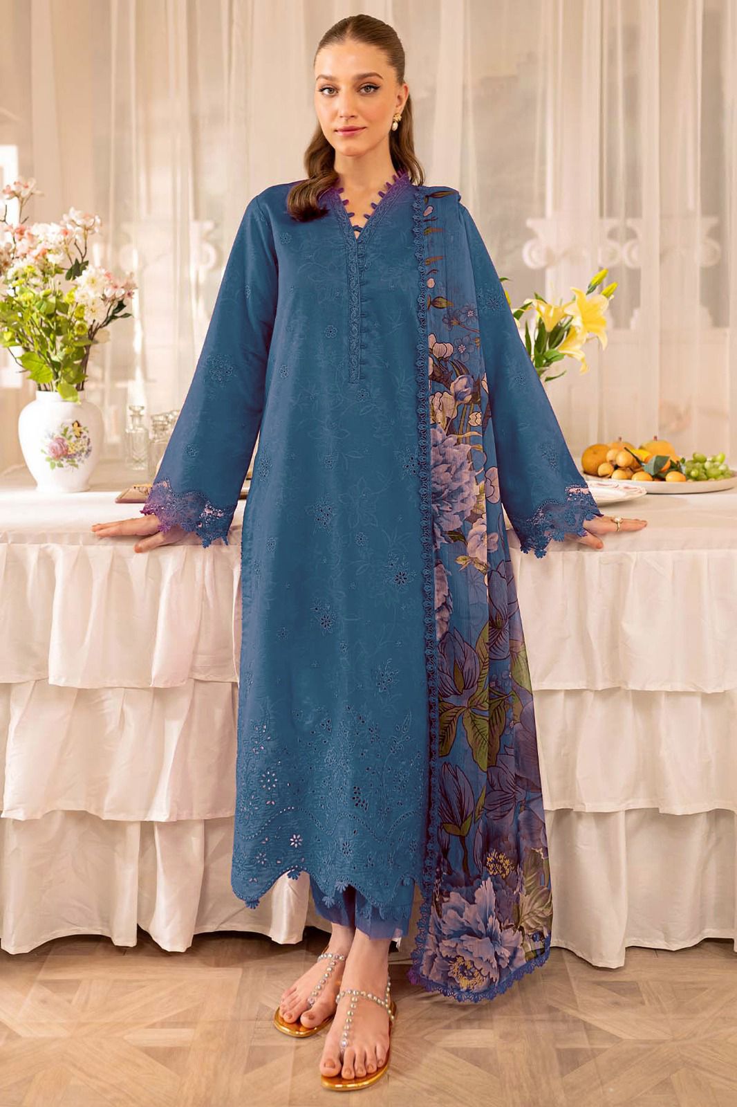 MARIA B Winter 2026 | Dhanak 3PC Heavy Embroidered Ensemble