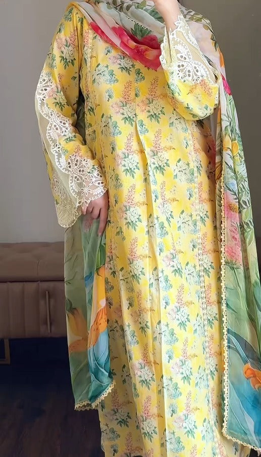 Stitched UnStitched 2PC & 3PC Premium Emb Lawn